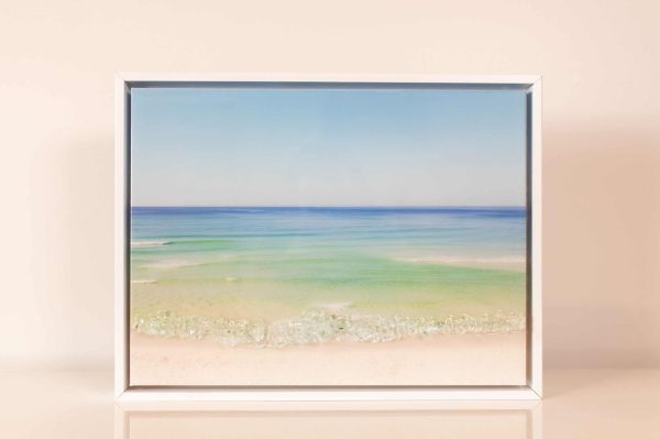Laura Jennings Original. Mixed media on canvas, hand embellished, framed and signed coastal artwork.